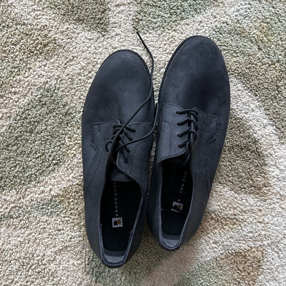 BRAND NEW BROWN SHOE BLACK NUBUCK OXFORD SHOES